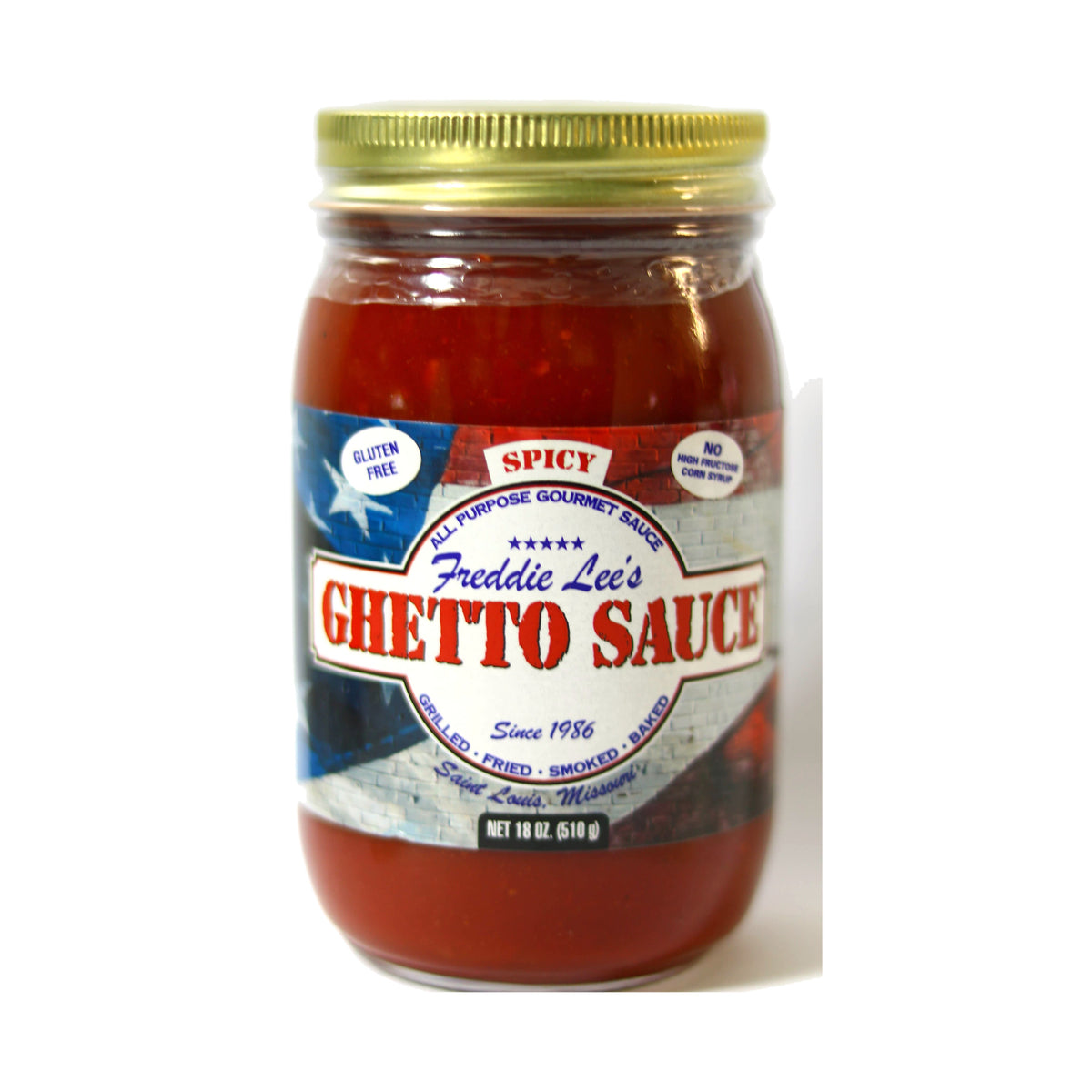 Freddie Lee's Ghetto Sauce Spicy, 18 oz jar