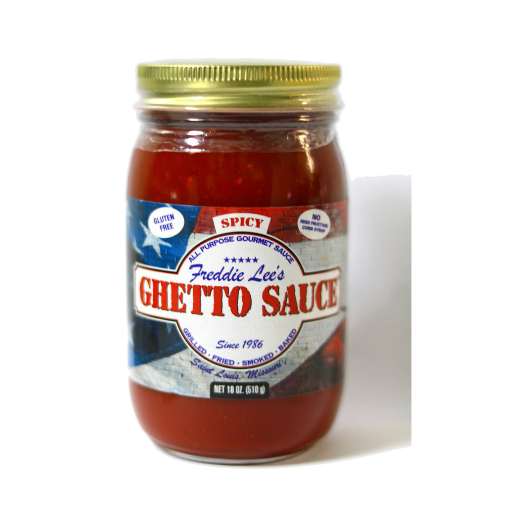 Freddie Lee's Ghetto Sauce Spicy, 18 oz jar