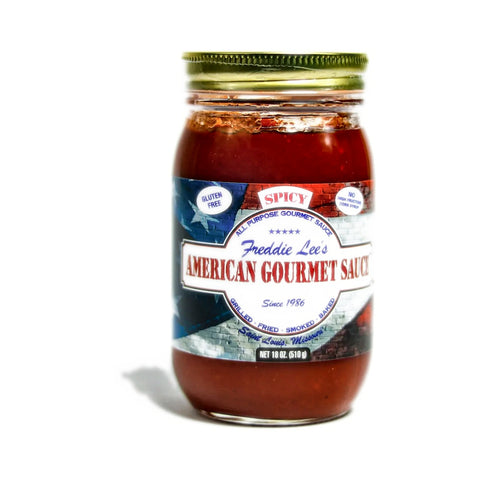 Freddie Lee's American Gourmet Sauce, spicy, 18 oz jar